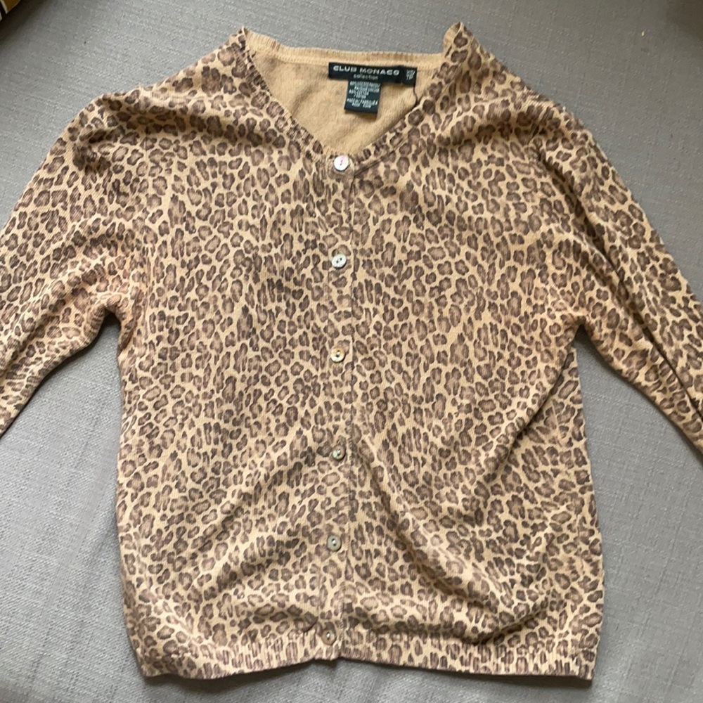 Leopard cardigan by Club Monaco Size XS